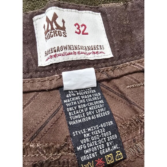 Men's Printed Micros Los Angeles Shorts Coffee Brown Size 32 - Picture 5 of 5